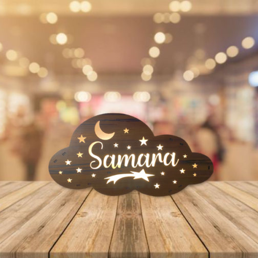 Customized name on Cloud Lamp