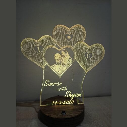 customized personalized 3d illusion led lamp