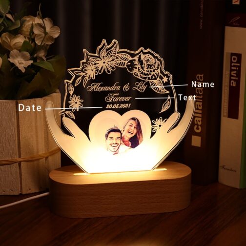 Heart in hand Led Lamp