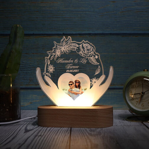 Heart in hand Led lamp