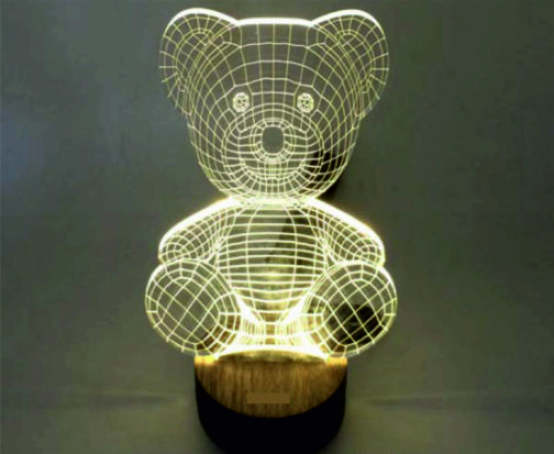 3D illusion Teddy lamp