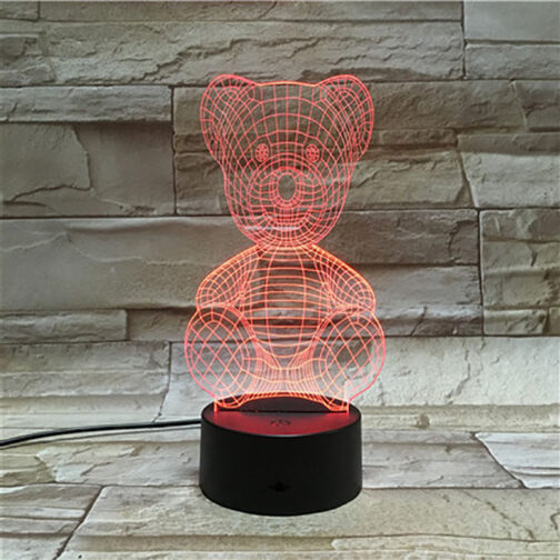 3D illusion Teddy lamp