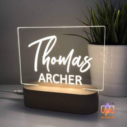 customized 3d illusion name lamp