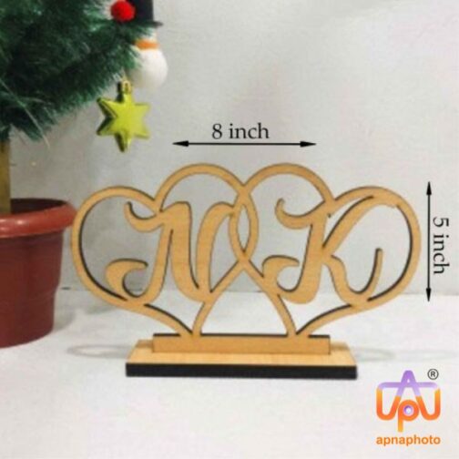 Customized couples alphabet wooden table top