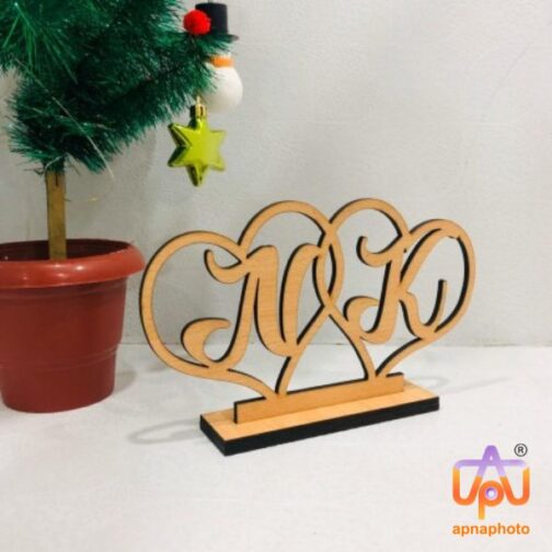 Customized couples alphabet wooden table top