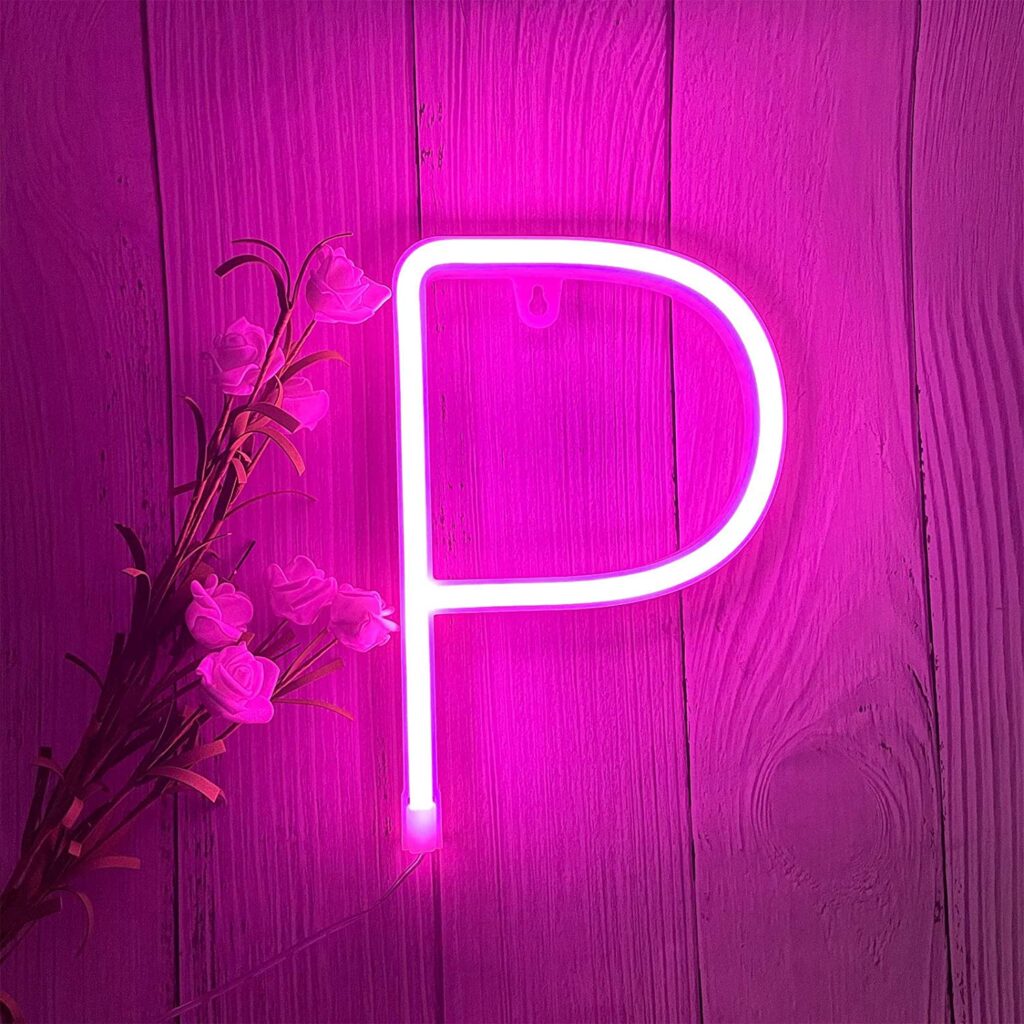 apna photo Neon alphabet sign