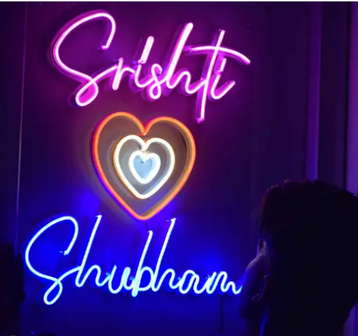 Apna Photo Srishti & Shubham Neon LED Customizable Sign