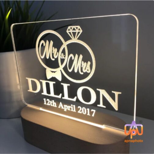 Customize Mr. and Mrs. 3D Illusion Lamp