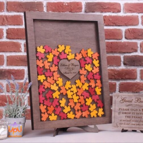 Customize Autumn Leaves Wedding Guest Book