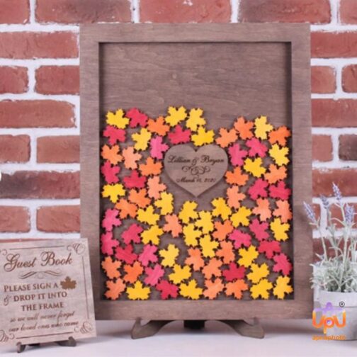 Customize Autumn Leaves Wedding Guest Book