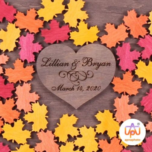 Customize Autumn Leaves Wedding Guest Book