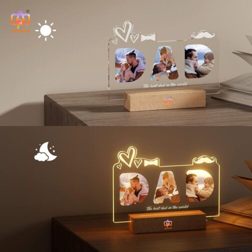 customized 3d illusion photo lamp fior fathers dqay