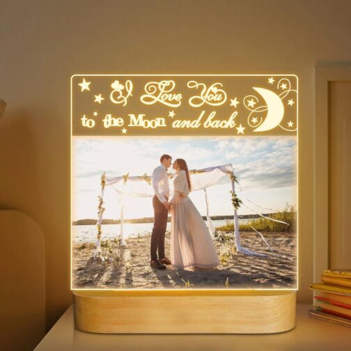 apna photo Love You to the Moon and Back photo lamp