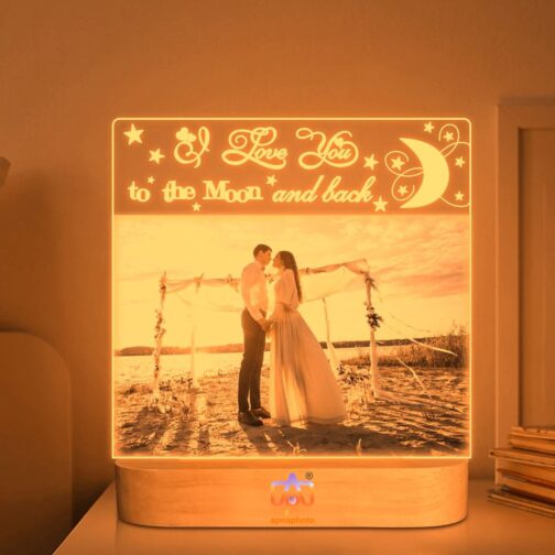 apna photo Love You to the Moon and Back photo lamp