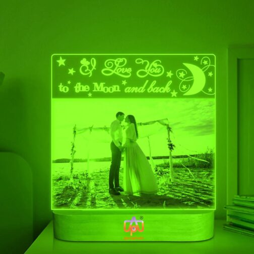 apna photo Love You to the Moon and Back photo lamp