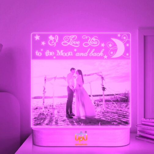 apna photo Love You to the Moon and Back photo lamp