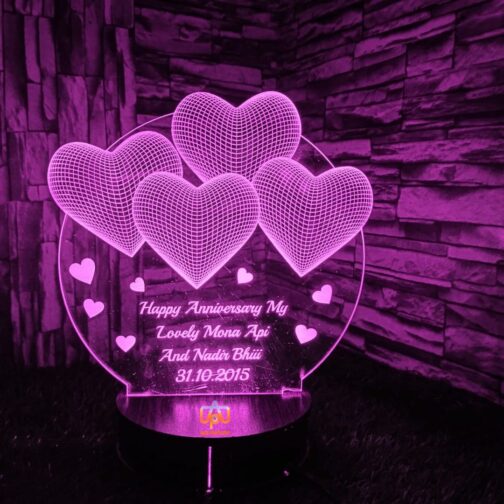 apnaphoto 3d illusion happy anniversary night lamp