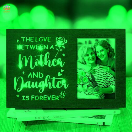 apnaphoto wooden love between mother and daughter photo lamp