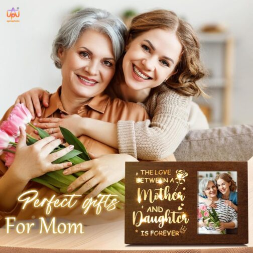 apnaphoto wooden love between mother and daughter photo lamp