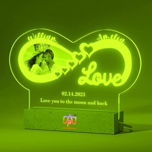 apnaphoto 3d illusion love moon and back photo lamp